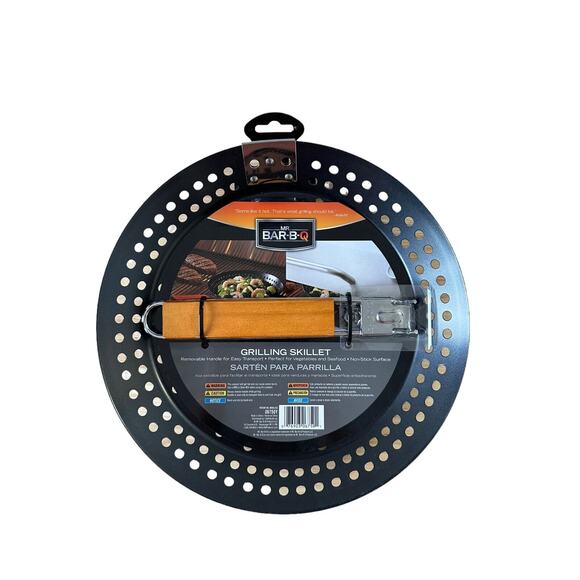 Mr. Bar-B-Q Grilling Skillet w/ Removable Handle Non-Stick Surface - Black - Picture 2 of 4